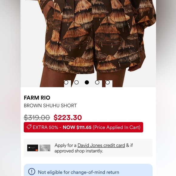 FARM RIO BROWN SHUHU SHORT - Picture 2 of 8